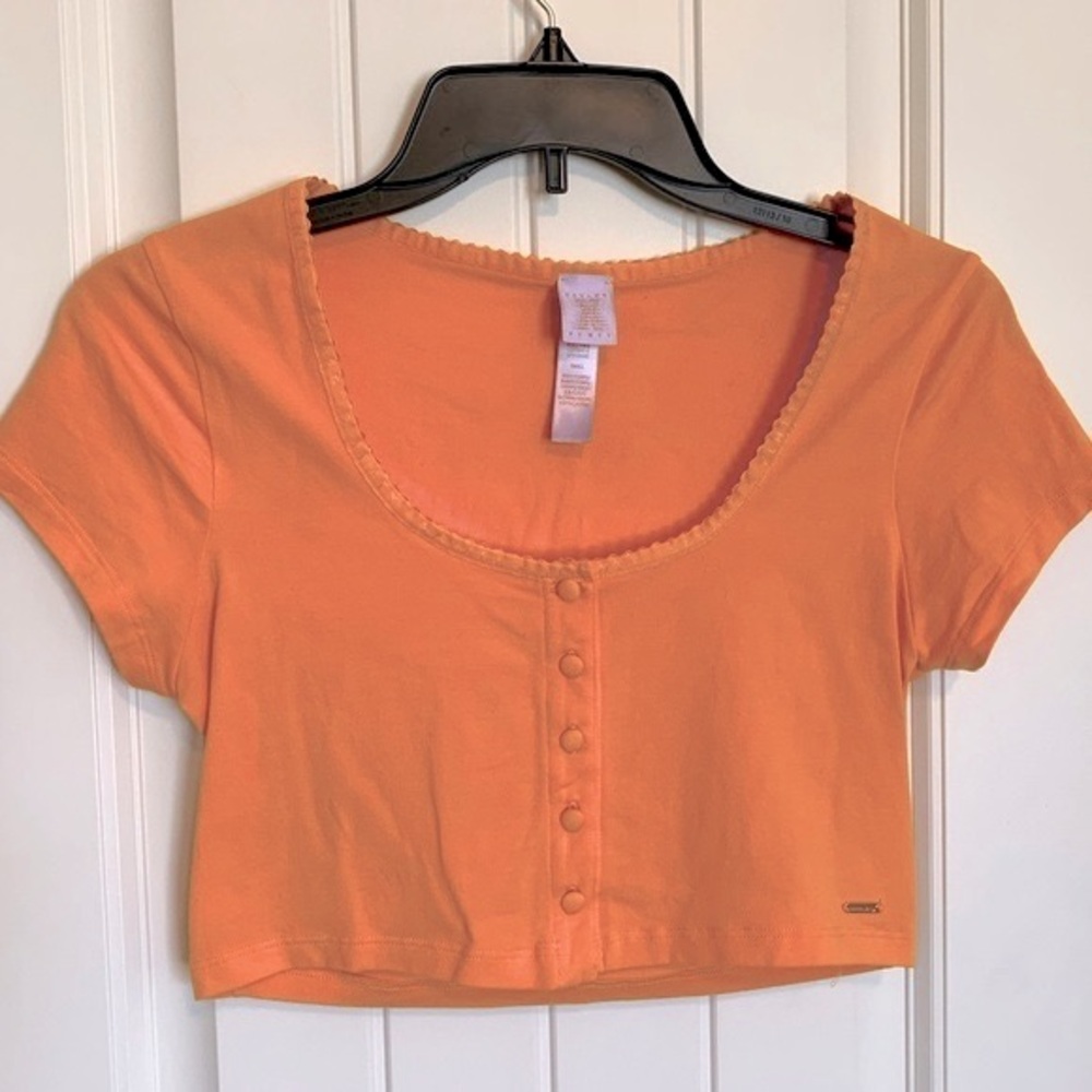 Savage X Fenty by Rihanna Button Up Crop Top Orange Size Small